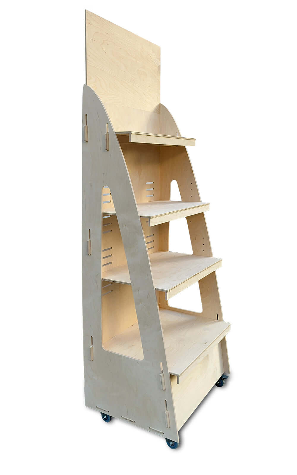 Holz Steckdisplay Regal mit verstellbaren Böden aus stabilem Birkensperrholz von Holzdisplayshop