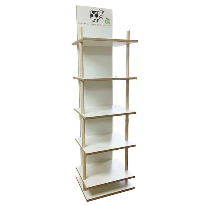 Holzdisplay leichte Montage Schrauben MDF weiss Faller Konzept Bio Lebensmittel holzdisplayshop
