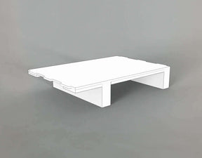 Praktische, unterfahrbare Sockelplatte im Viertel-Chep-Format als stabiler Unterbau für unsere steckbaren Verkaufsdisplays.